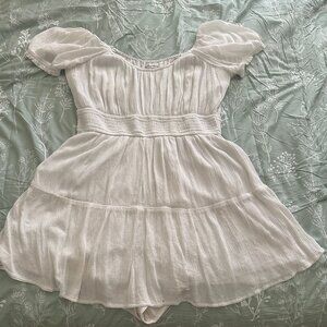 Hollister Boho Princess Ruffled Mini Skort Dress- White